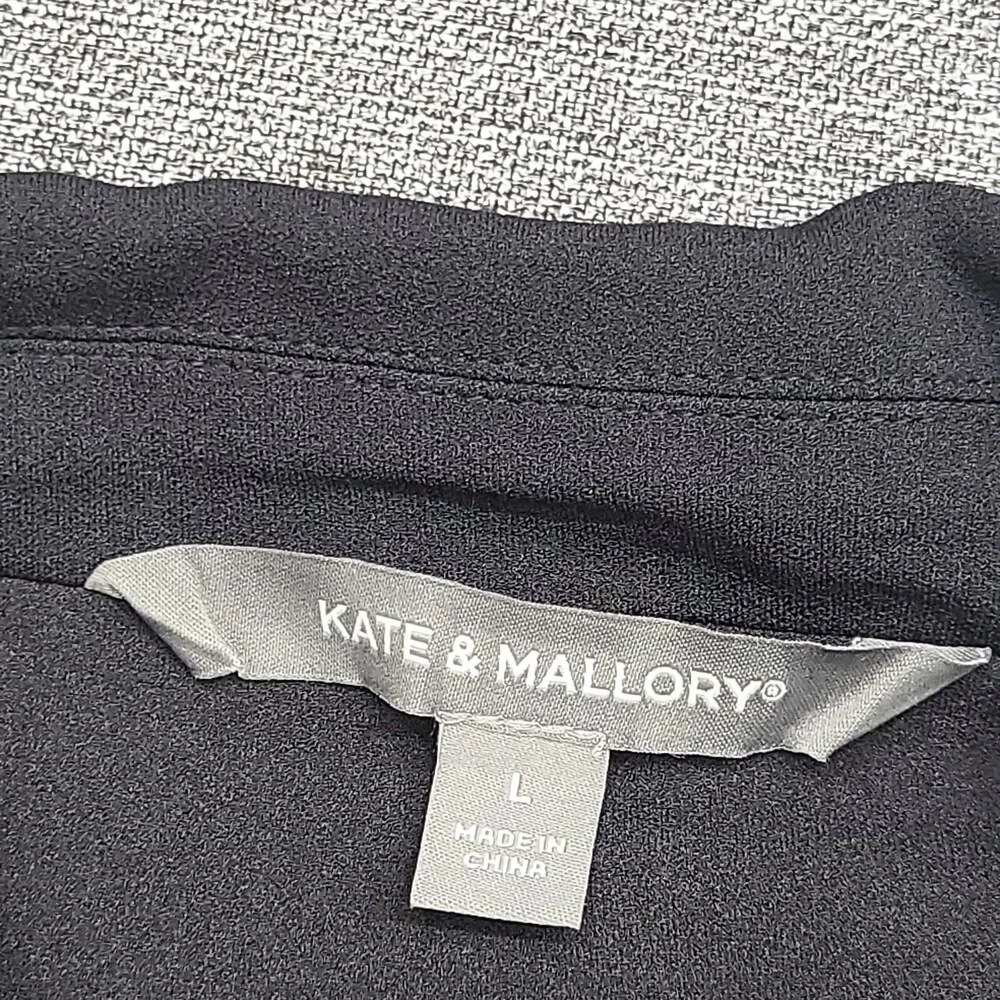 Kate & Mallory Womens Black Dressy Work Office Business Casual Vest Size L